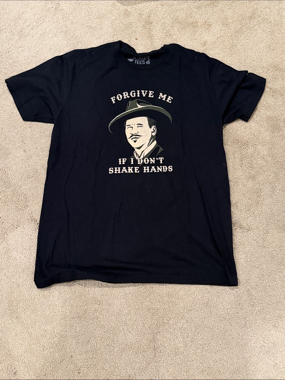 Forgive Me If I Don't Shake Hands Graphic Tee - Black